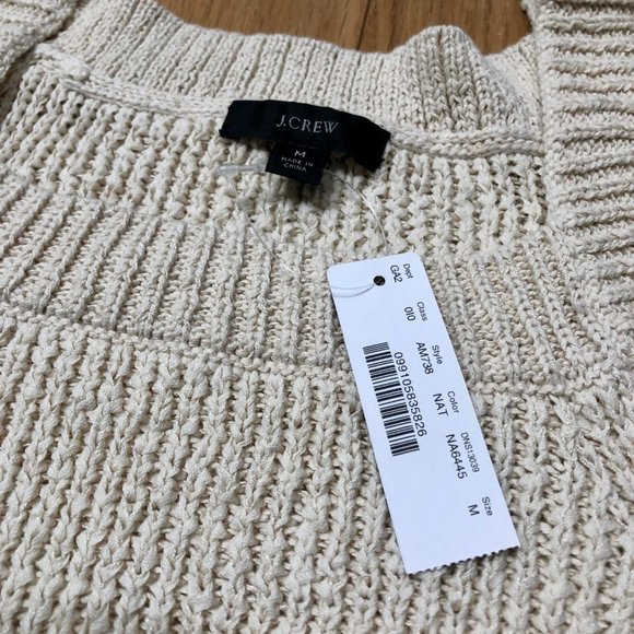 NWT J. Crew AM738 Sweater Tank in Natural / Off White, Size M - Picture 2 of 3